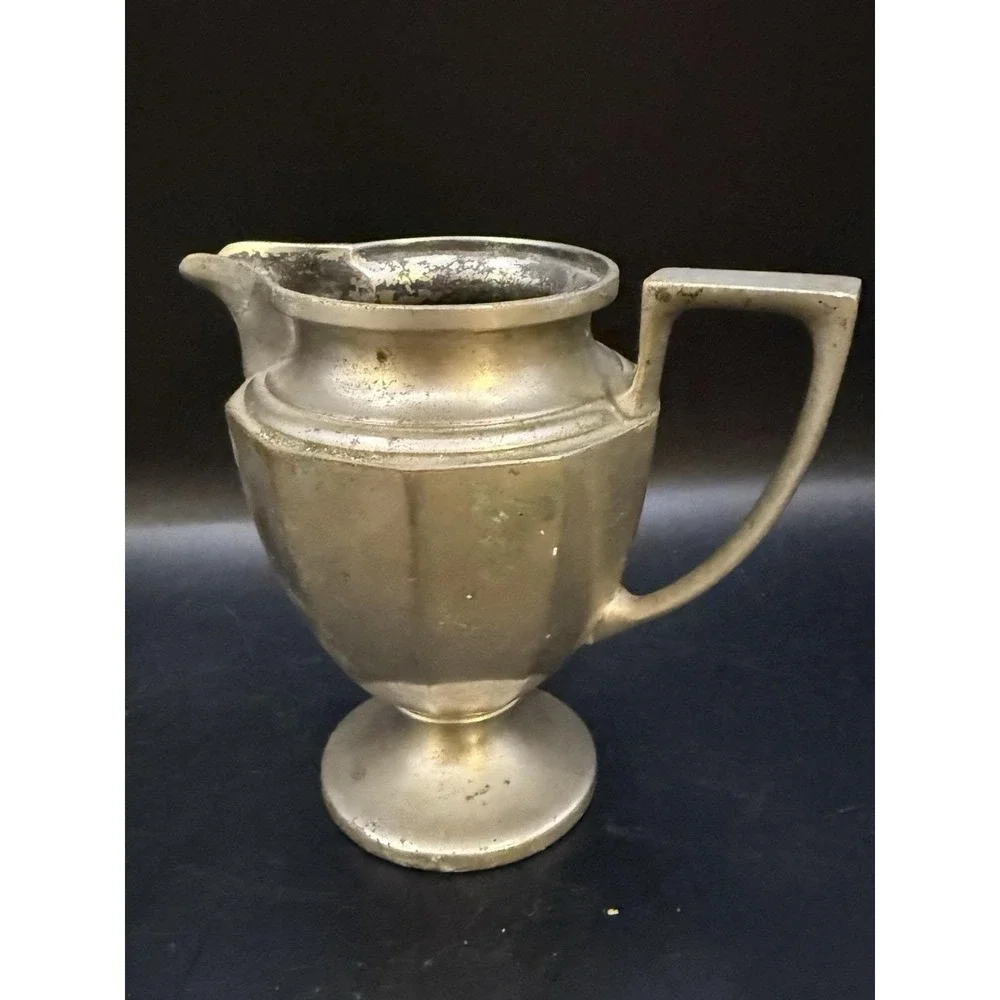 Vintage Mixed Metal Lot‎ – Silverplate, Pewter, Brass – Creamers, Bowl, Cup